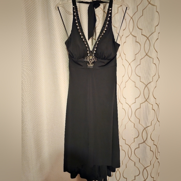 Cache Dresses & Skirts - Cache Womens Black Beaded Halter Dress [4]